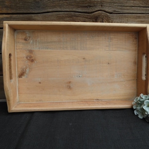 Dienblad van teruggewonnen hout met rustieke handgrepen - rustieke bruiloft - schuurhouten serveerkaars ~ middelpunt Home-display