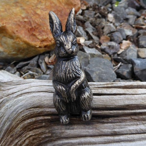 Antique Bronze BUNNY RABBIT Metal Knob Drawer Pull Animal Character Nature Home Decor