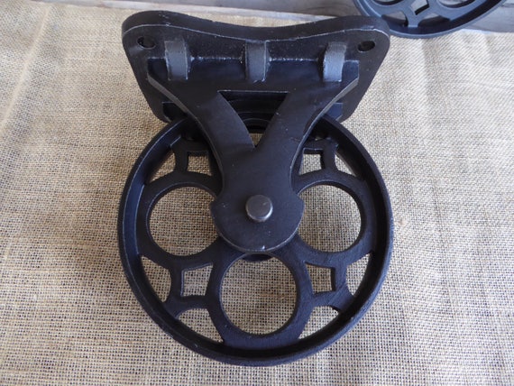 Set of 2 Vintage Inspired Metal Iron LARGE CASTER WHEELS