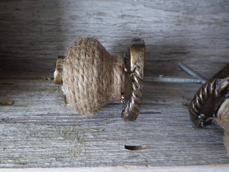 Ship Boat ANCHOR Knob Jute Rope Metal Knob Dresser Drawer Etsy