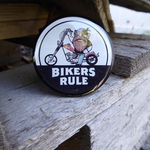 BIKERS RULE Motocycle Chopper Cabinet Drawer Pulls Knobs ~ Man Cave Garage Decor