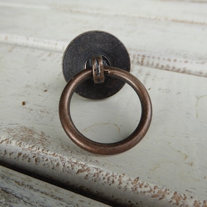 Antique Bronze Metal Simple Modern Ring Pull Contemporary Knob Drawer Pull Hardware DIY Project