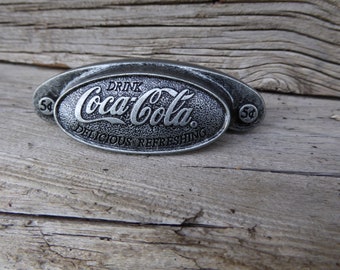 Drink Coca Cola Coke Metal Cup Handle Drawer Pull Knob Retro Vintage Style 5 cent