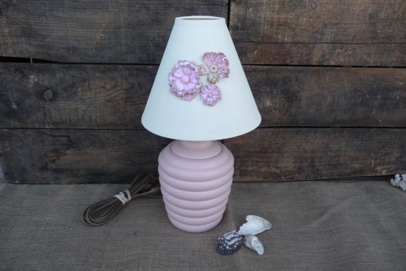 Hand Painted Pink Wood Table Lamp Chalk Paint Creamy White Ireland Hand Painted Pink Wood Table Lamp Chalk, Pink Table Lamps Ireland