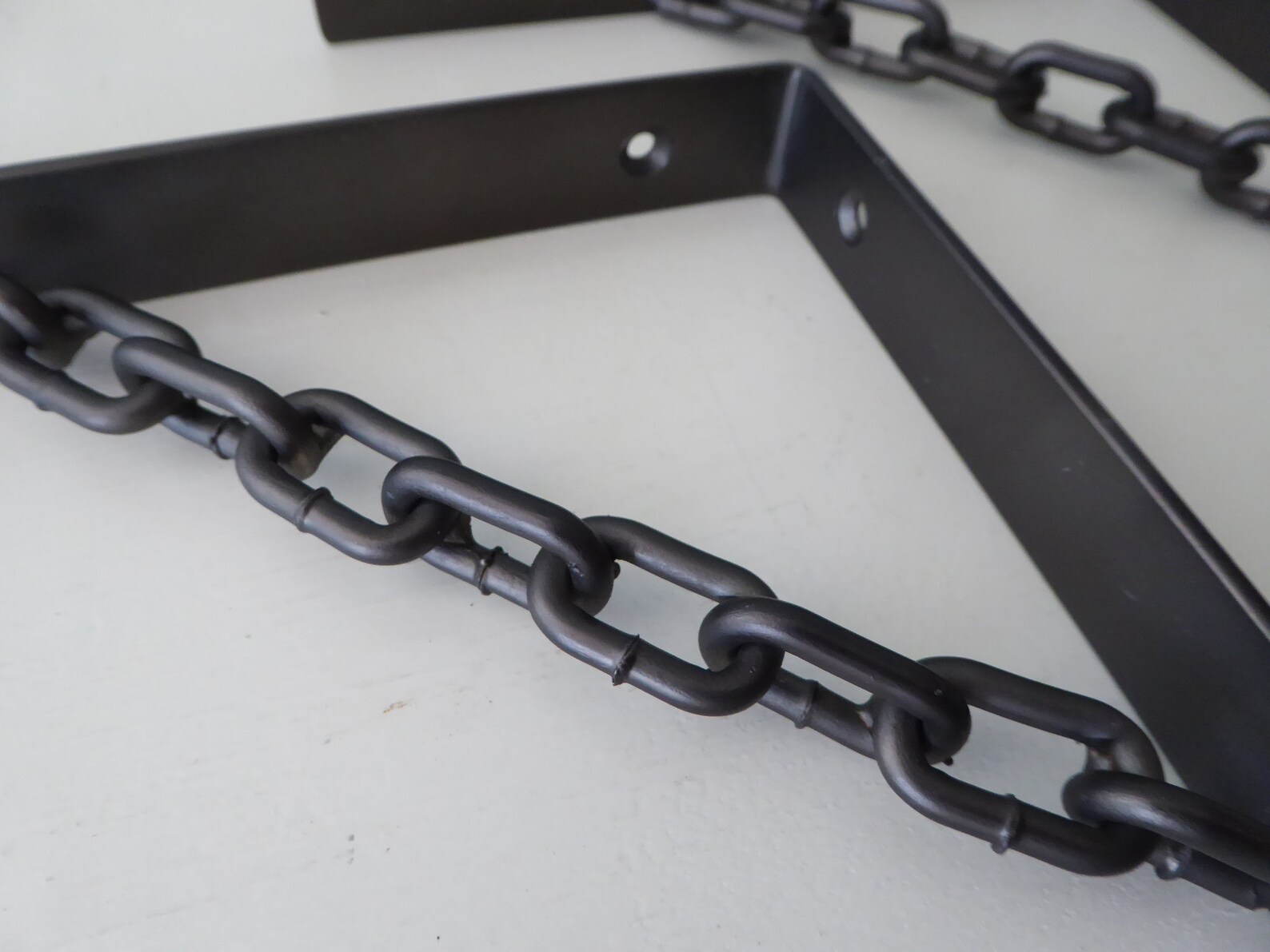 Set of 2 CHAIN LINK Shelf Brackets 6 x 6 Cast Iron Rustic Etsy