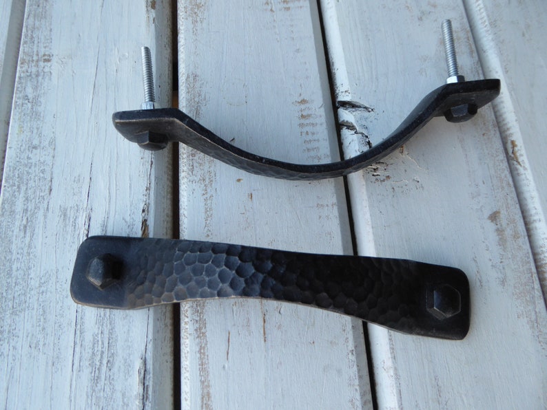 Dark Oil Rubbed Bronze Hammered Metal Handle Drawer Pull Knob Etsy