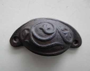 Rustic Cast Iron Cup Handle Drawer Pull -Knob Urban Farmhouse DIY Project Hardware