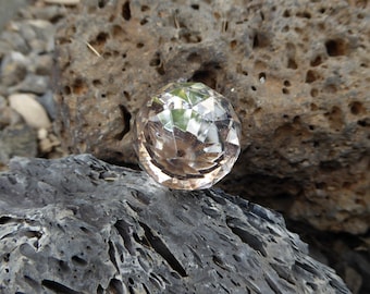 Pink Round Faceted Cut Glass Knob Drawer Pull ~ Home Decor Dresser Cabinet ~ Elegant