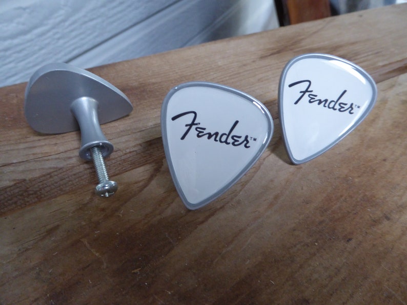 Fender Guitar Pick Knob Drawer Pull Guitar Music Etsy
