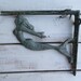 Set of 2 MERMAID Brackets - Aqua Green Patina & Gold Accents - Cast Iron Shelf Brackets - Mystical Old World Rustic - Wall - Corner Trims 