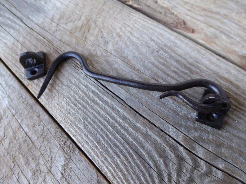 Cast Iron Black Hook & Eye Latch Rustic Colonial Garden Gate Etsy