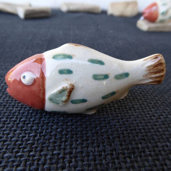 Ceramic FISH Knob -Bass Perch Trout Decorative Dresser Drawer Pull - Nautical Fishing Fisherman Cabin Nature Home Decor