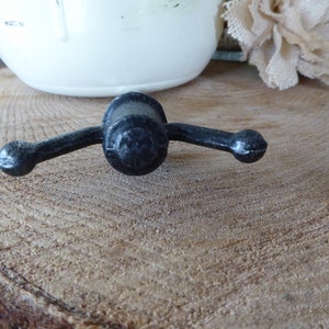 Rustic Iron Wingnut Double Hook Metal Knob Drawer Pull ~ Industrial Modern Farmhouse  Steampunk
