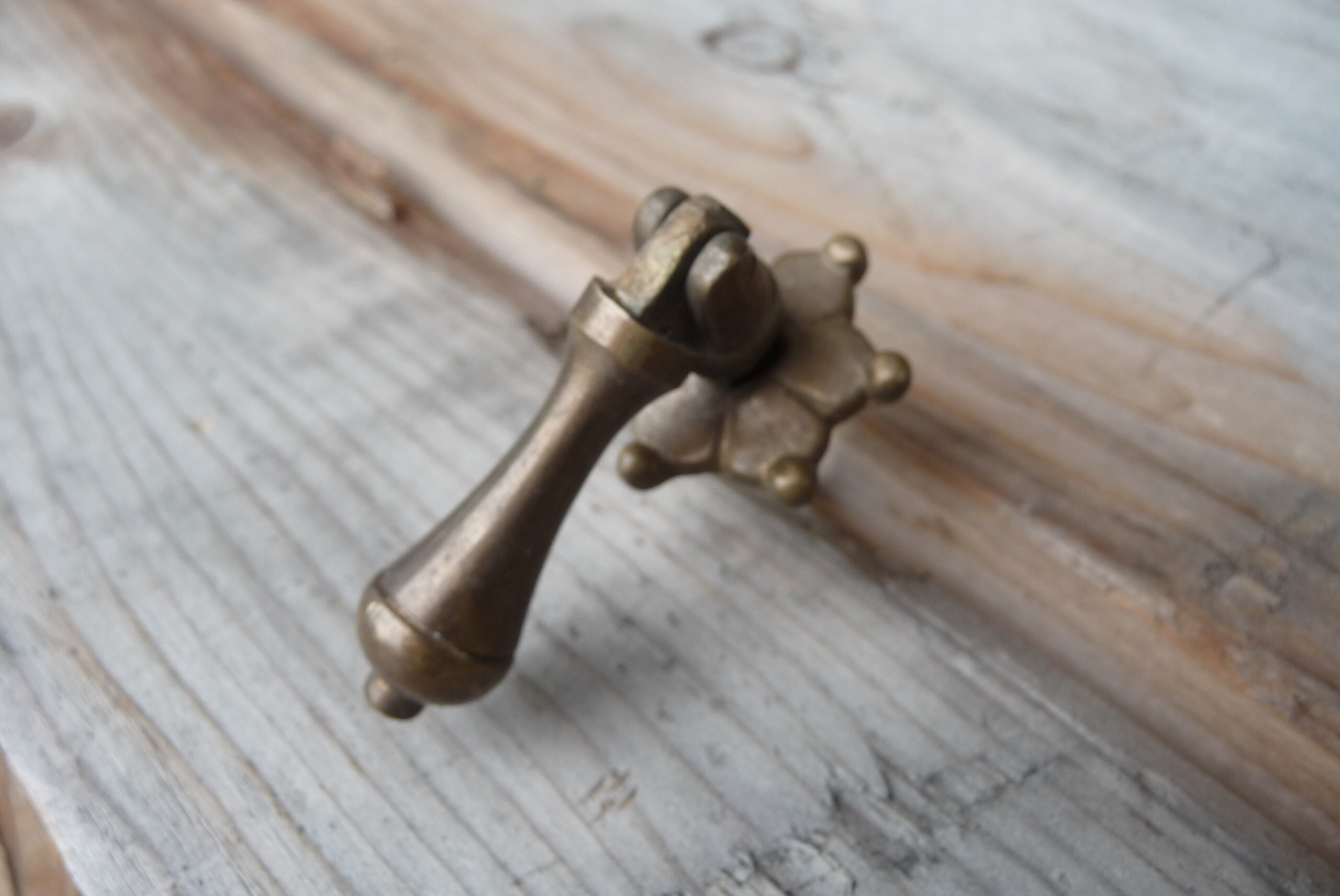 Antique Brass Tear Drop Teardrop Drawer Pull Knob Vintage Etsy