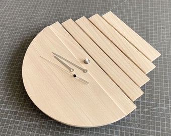 DIY Component Wall Clock Kit 12"/30cm, Be a Maker Yourself, Craft Gift, Unfinished Linden Wood Wall Clock Set to Assemble, Maker Hobby Gift