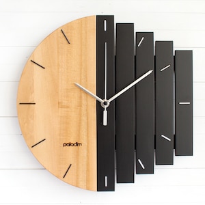 The MIXOR 12 Industrial Wall Clock, Unique Wall Clock, Home Gift Clock, Component Clock, Wood Clock, Abstract Style, Industrial Decor imagem 1