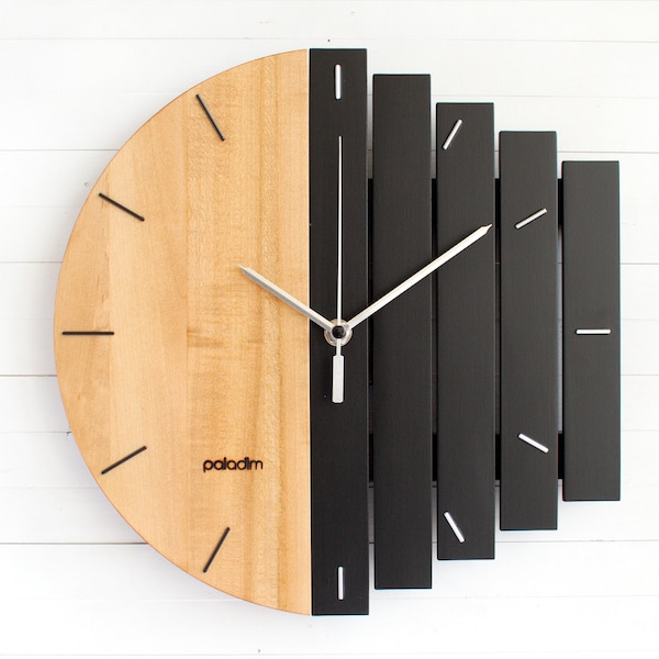 The MIXOR 12" - Industrial Wall Clock, Unique Wall Clock, Home Gift Clock, Component Clock, Wood Clock, Abstract Style, Industrial Decor