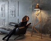 Floor Lamp quot Big Ferm quot , Industrial Lighting, Rustic Lighting, Tall Lamp, Living Room Lamp, Industrial Decor, Rustic Home Art, Decorative Lamp