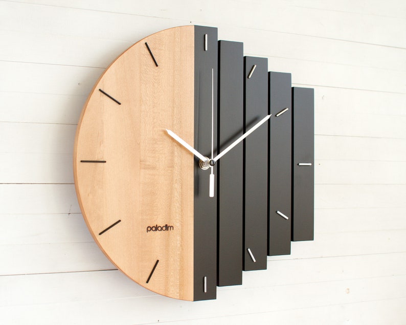 The MIXOR 12 Industrial Wall Clock, Unique Wall Clock, Home Gift Clock, Component Clock, Wood Clock, Abstract Style, Industrial Decor imagem 2