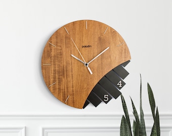 Industrial 12" Wall Clock for Modern Decor - Unique Home or Office Wall Clock, Housewarming Gift, Friend Gift, Component and Modular Type