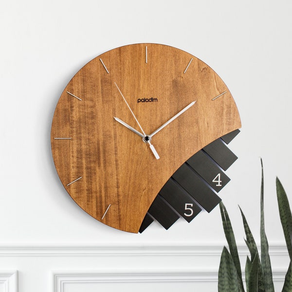 Industrial 12" Wall Clock for Modern Decor - Unique Home or Office Wall Clock, Housewarming Gift, Friend Gift, Component and Modular Type