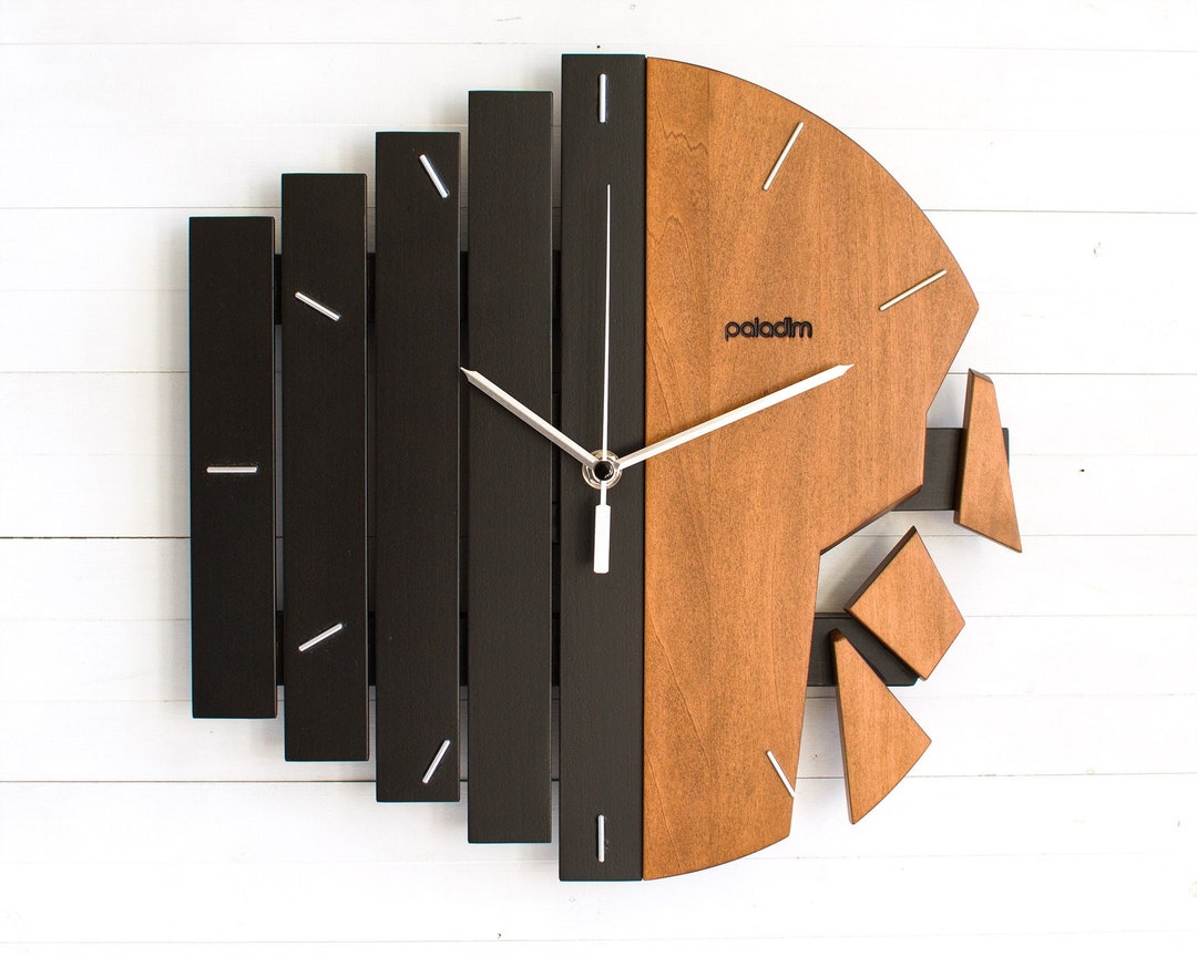 Shattered Broken Wall Clock Wooden Wall Clock Home Gift Etsy