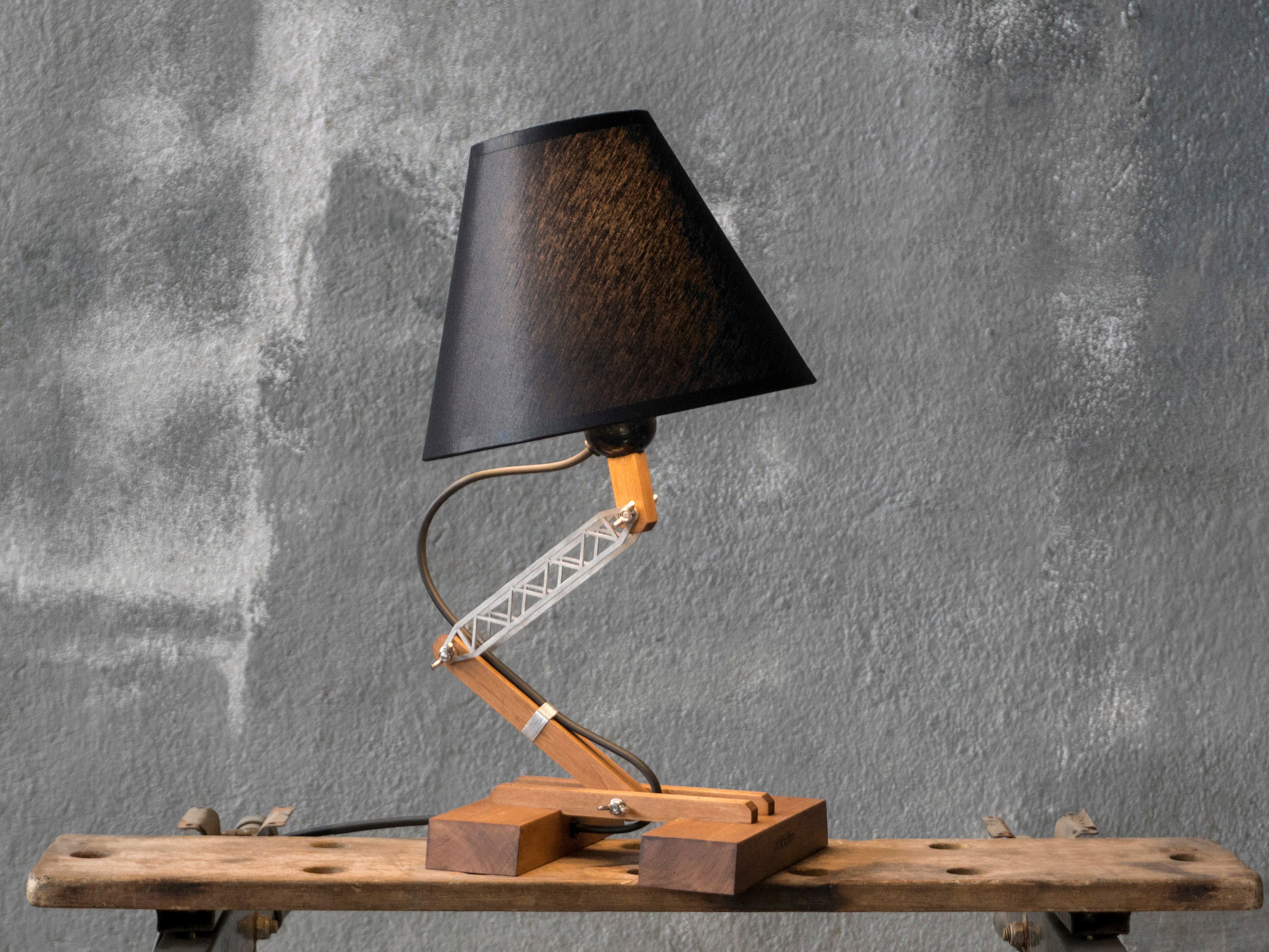 Industrial Table Lamp Wooden, Industrial Table Lamps