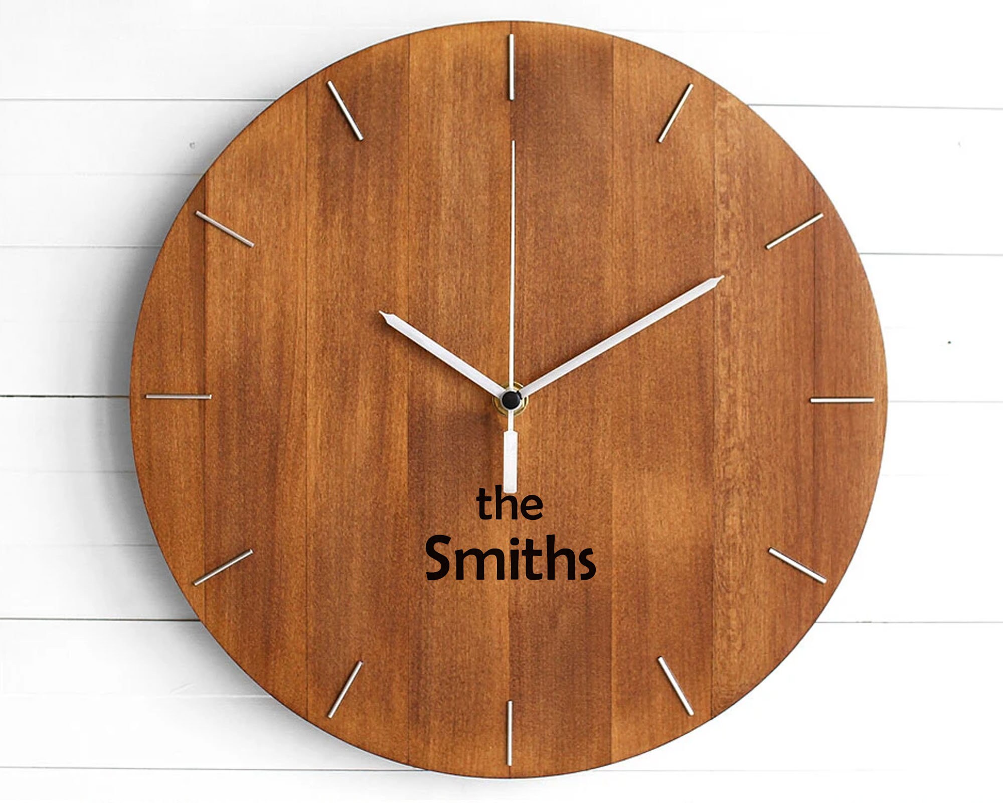 Customized Gift Wall Clock Personalized Family Name Laser Etsy