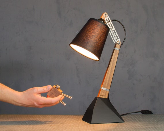 Articulated Wooden Lamp Industrial Bedside Bedroom Lighting - Etsy