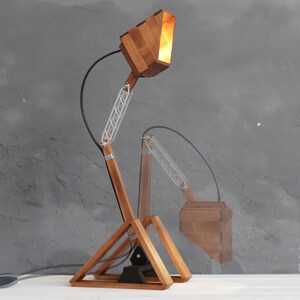 Wooden Lamp, Desk Lamp, Rustic Lamp, Wooden Night Light, Industrial Lamp, Wooden Bedside Lamp, Thanksgiving Gift, Rustic Lighting, The TANK image 7