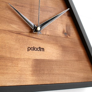 Modern Clock Triangle Wood Wall Clock Ideal for Your Geometric Decor image 3