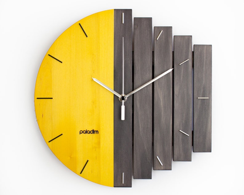 The MIXOR 12 Industrial Wall Clock, Unique Wall Clock, Home Gift Clock, Component Clock, Wood Clock, Abstract Style, Industrial Decor imagem 5