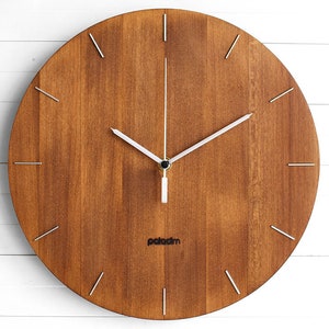 Wooden Round Wall Clock 12 The OVAL Modern/Contemporary Industrial Style Home and Office Decor, Housewarming Gift image 2