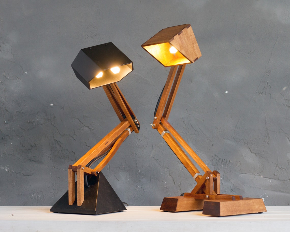 Unique Industrial Adjustable Desk Lamp the MASHINA Custom Etsy