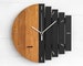 Industrial 12' Wooden Wall Clock, Unique Wall Clock, Home Gift Clock, Unusual Wall Clock, Component Clock, Wood Clock, Abstract Style 