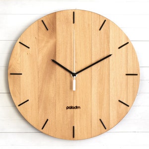 Wooden Round Wall Clock 12 The OVAL Modern/Contemporary Industrial Style Home and Office Decor, Housewarming Gift image 5