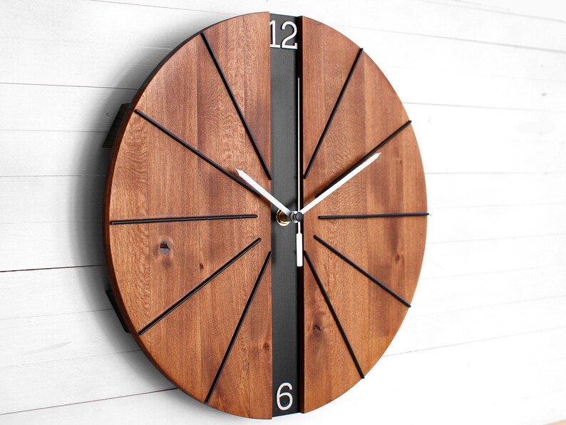 Wooden Round Wall Clock 12 the OVAL Etsy