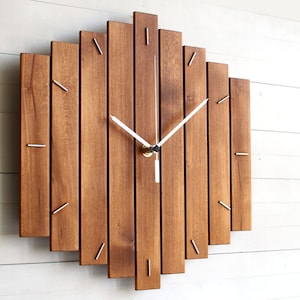Component Wooden Wall Clock 12 The ROMB Industrial Modern Home or Office Decor, Housewarming Gift image 3