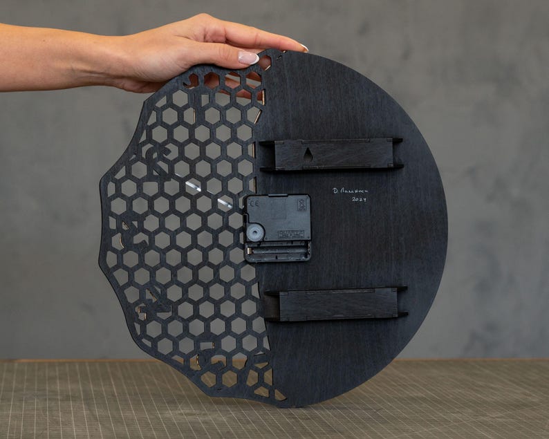 Geometric Hexagon Wall Clock Laser Cut File: CNC Plywood Design (SVG ...
