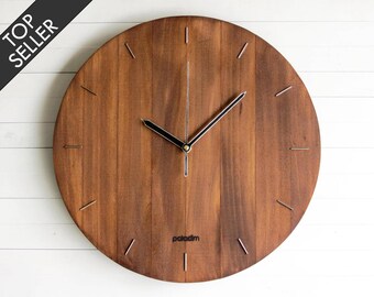 Wall Clock, Steampunk Wall Clock, Modern Clock, Wooden Wall Clock, Living Room Decor, Big Oval, Round Clock, Office Clock, Wooden Gift
