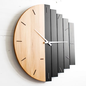 60cm / 24 Oversized Industrial Style Wall Clock, Big Round Wooden Massive Design Office, Restaurant, Hotel Clock Wall Decor, Giant MIXOR image 7