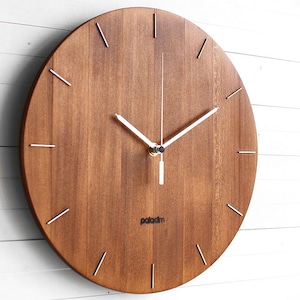 Wooden Round Wall Clock 12 The OVAL Modern/Contemporary Industrial Style Home and Office Decor, Housewarming Gift image 3