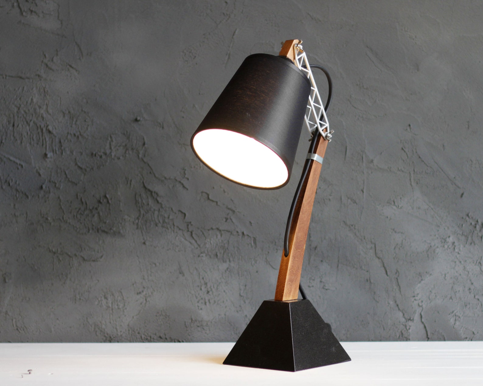 Articulated Wooden Lamp Industrial Bedside Bedroom Lighting Etsy