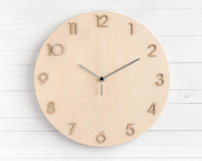 DIY Wood Wall Clock Kit 12/30cm Unfinished Plywood Craft Set for