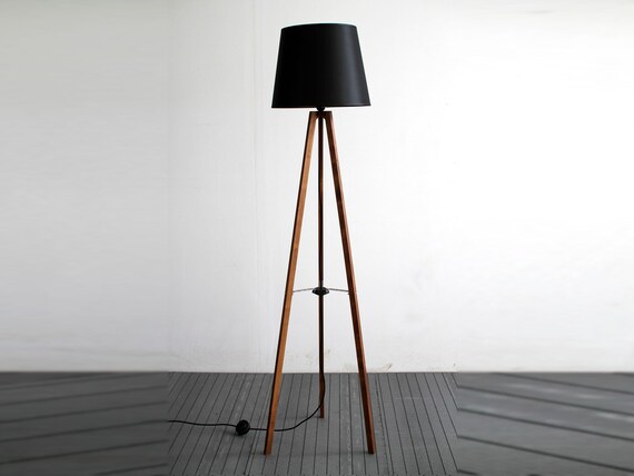 Floor Lamp Industrial Decor Tripod Floor Lamp Wooden Lamp Living Room Decor Industrial Lamp Primitive Country Furniture Gift Lamp