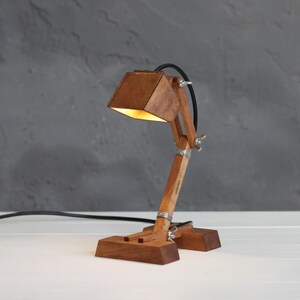 Tiny Miniature Small Wooden Desk Lamp, Wooden Toy Lamp, USB Powered ...