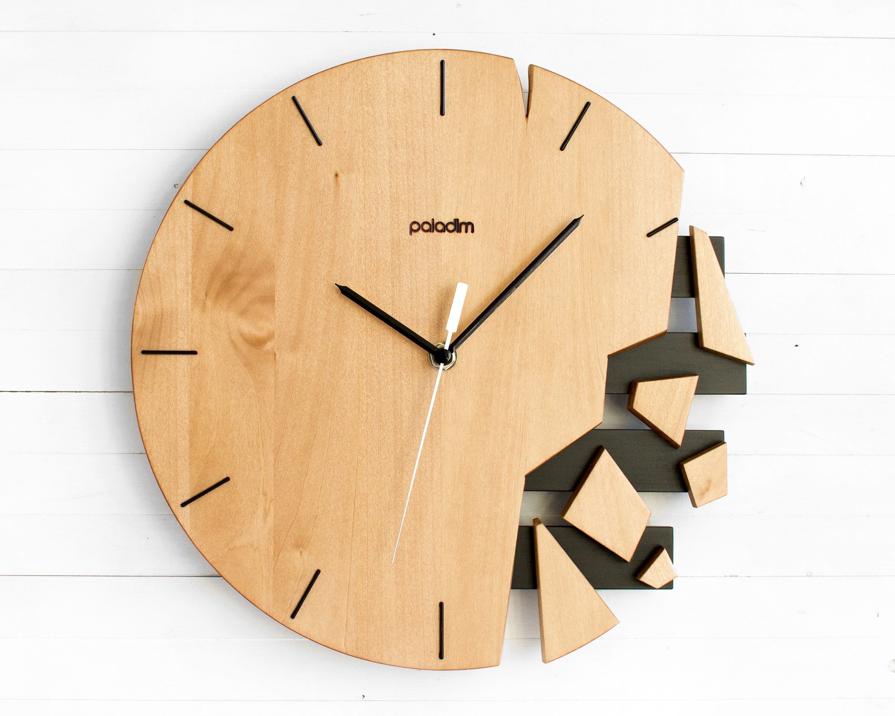 Designer Wall Clock Wooden Artistic Decor or Gift VREME by Etsy UK