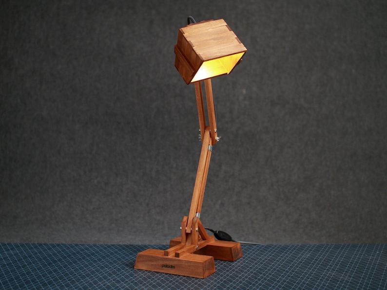 Desk Lamp KRAN, Adjustable Industrial Light for Office or Home, Wooden Engineer Task Lamp, Sophisticated Design, Custom Boyfriend Geek Gift image 7