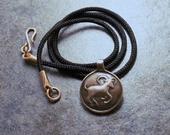 Capricorn necklace, Capricorn Zodiac necklace, copper pendant, Copper jewelry, astrology jewelry, zodiac jewelry, fine silver jewelry
