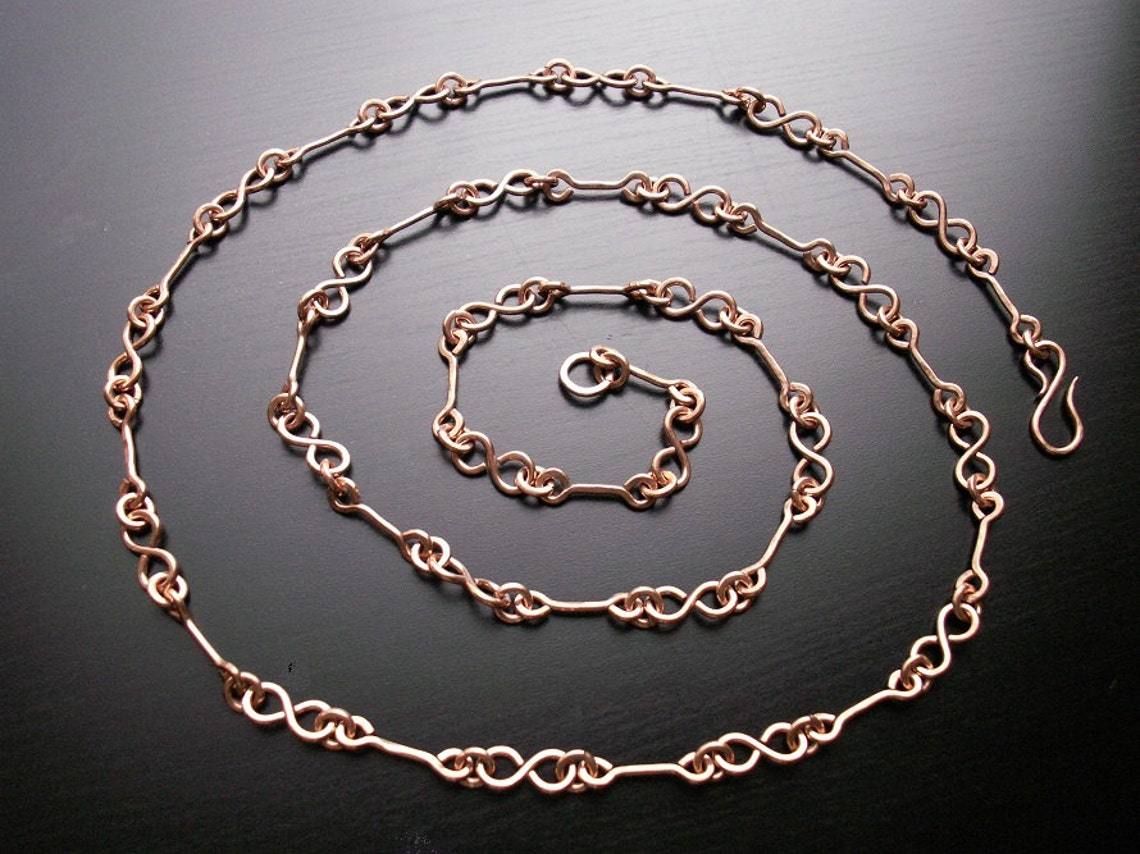 Copper Anniversary, 7th Anniversary Gift, Long Copper Chain Necklace